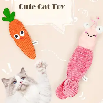 1 комплект полезной игрушки для домашних животных в форме моркови / креветки Пипи, плюшевая игрушка для домашних животных, пригодная для носки