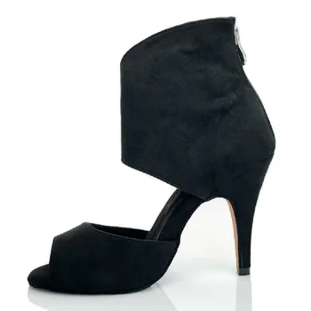 10-сантиметровые фланелевые туфли для танцев Бачата Сальса, женские ботинки для латиноамериканских танцев, обувь для бальных танцев, обувь для вечеринок для девочек, распродажа танцевальной обуви