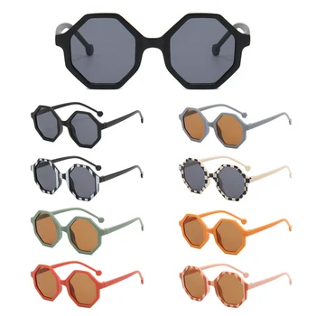 2023 Детские Милые полосатые солнцезащитные очки Polygon UV400 для маленьких девочек Солнцезащитные очки для защиты от солнца на открытом воздухе Детские очки для защиты глаз