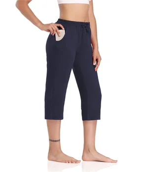 2023 Новый карман на шнурке, Однотонные спортивные штаны для йоги с прямыми штанинами, Повседневные женские брюки