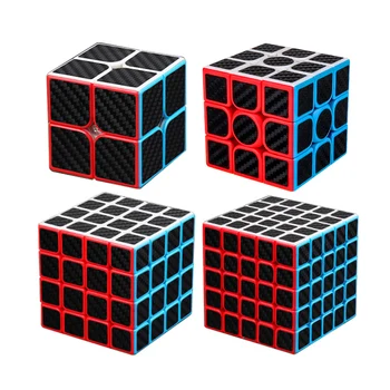 2x2x2 3x3x3 4x4x4 Профессиональный Волшебный Куб Из углеродного волокна, Наклейка на скорость, Квадратная Головоломка, Развивающие Игрушки для детей