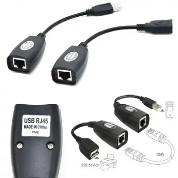 2шт USB для мужчин и женщин к CAT5 CAT6 RJ45 Lan Extender Удлинительный кабель-адаптер USB Extension Adapter