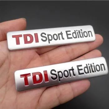 2шт Логотип TDI Sport Edition Наклейка с надписью Turbo Car, эмблема, значок, отличительные знаки, Серебристый металл, универсальный для VW POLO GOLF GTI TOUARE