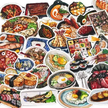 35шт. Наклейка японской еды для детей, суши, Сукияки, наклейки для скрапбукинга, Японские Канцелярские принадлежности, Декоративные наклейки 37-71 мм