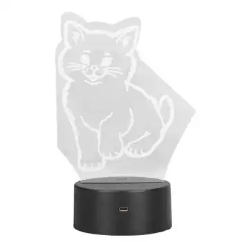 3D сенсорная лампа с USB или аккумулятором, 3D лампа с кошкой для общежития, для офиса, для спальни