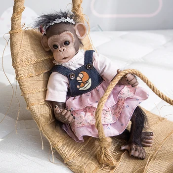 40 см, милые куклы-Орангутанги, ручная детальная роспись, Премиальный размер, черная обезьяна, коллекционная художественная кукла