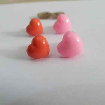 40 шт.-милая пластиковая игрушка в форме розового/красного сердца 12 мм с носиком и мягкой шайбой для поделок своими руками-вариант цвета