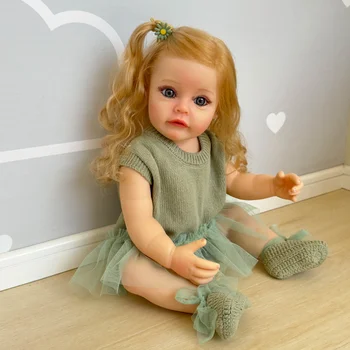 55 см Силиконовая Возрожденная Принцесса Во Все Тело Для Маленьких Девочек Сью-Сью Реалистичная 3D Кожа Ручной Работы, Многослойная Роспись Bebe Reborn Doll