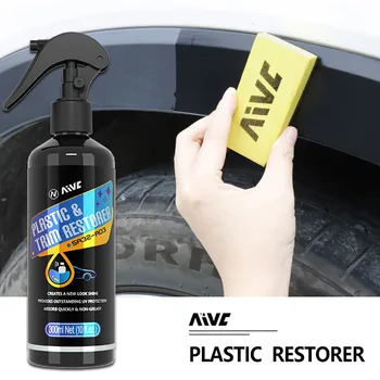 AIVC Plastic Restorer Автомобильное Пластиковое покрытие Распылите Спрей Для Восстановления пластика, резины и интерьера, Верните Автопластику Черный Глянец