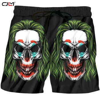 CJLM, новые пляжные шорты с 3D принтом, шорты ужасов с черепом клоуна, Красивый мужчина в стиле хип-хоп, Готический блеск, Большой размер 5XL