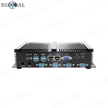 Eglobal Самый дешевый промышленный мини-ПК Без вентилятора Мини-компьютер с двойной Гигабитной локальной сетью 4 COM HDMI Intel Core I5 3317U Windows 10 Linux