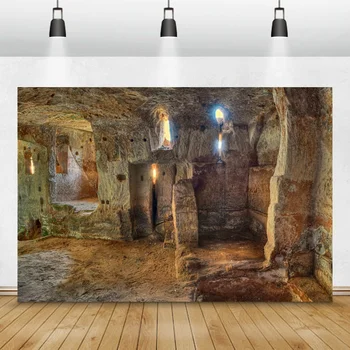 Laeacco Old Stone Cave Hole Light Интерьерные портретные фотофоны Индивидуальные фотофоны для фотостудии