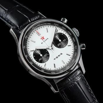 SEAKOSS Panda 1963 Хронограф Механический механизм мужских наручных часов st1901 Gooseneck 40 мм суперсветящиеся сапфировые часы Pilot