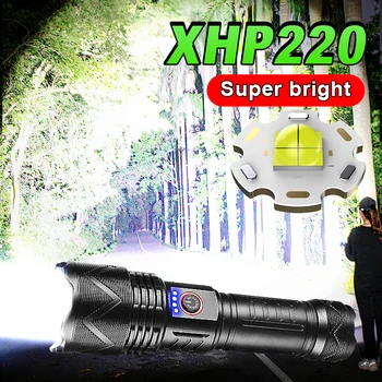 XHP220 Тактический фонарик с Usb зарядкой Военный мощный фонарик 18650 Перезаряжаемый светодиодный фонарик для кемпинга Охотничьи фонари