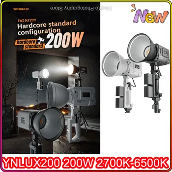 YONGNUO LUX200 YNLUX200 200 Вт 2700 К-6500 К Ручной Наружный Светодиодный Светильник с Креплением Bowens с Адаптером Питания для Ручки