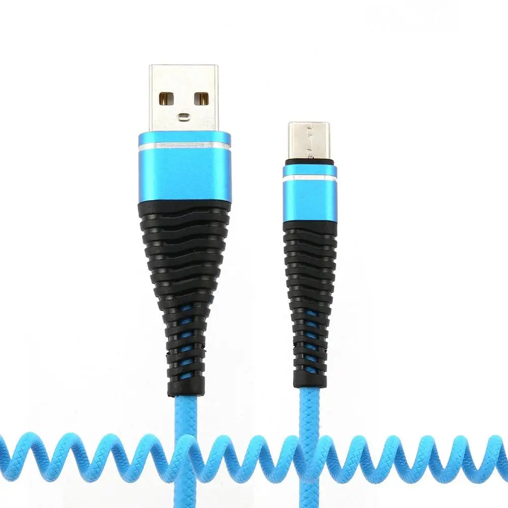 Кабель USB-C Type C, Спиральный удлинитель Type-C, кабель для синхронизации данных, Провод зарядного устройства, Кабель для зарядки