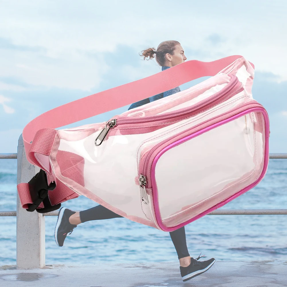 Сумка-мессенджер из ПВХ, легкая прозрачная сумка для хранения для бега, портативная на молнии, регулируемые спортивные аксессуары большой емкости