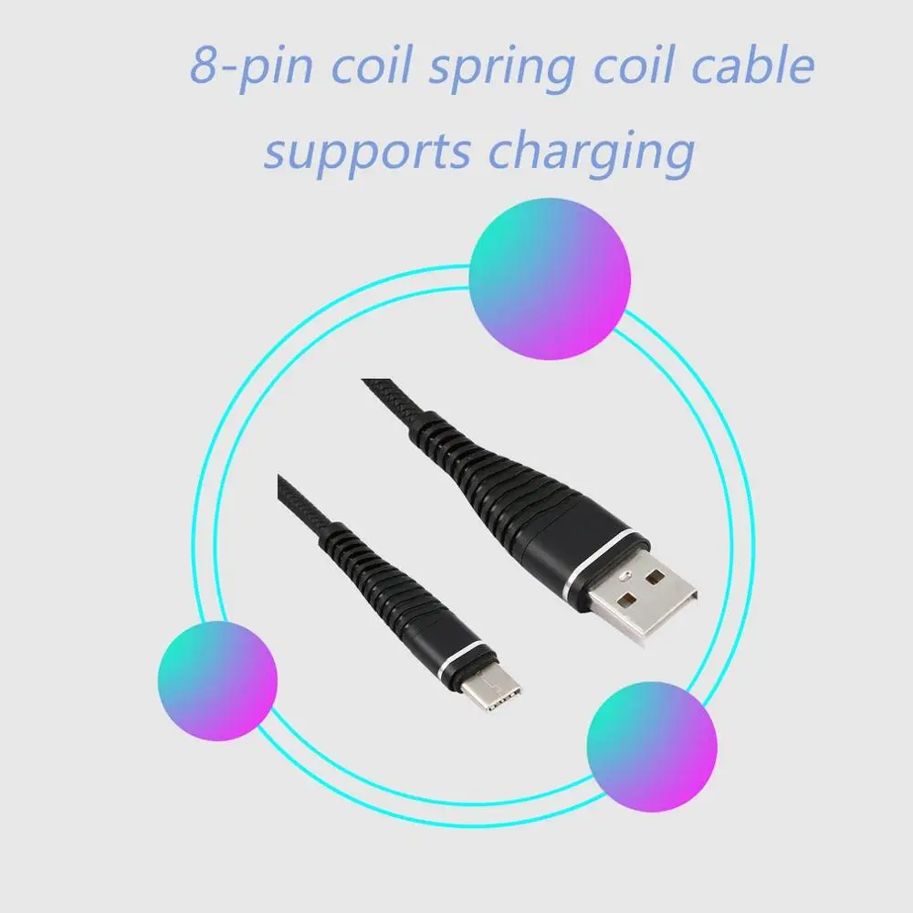 Кабель USB-C Type C, Спиральный удлинитель Type-C, кабель для синхронизации данных, Провод зарядного устройства, Кабель для зарядки