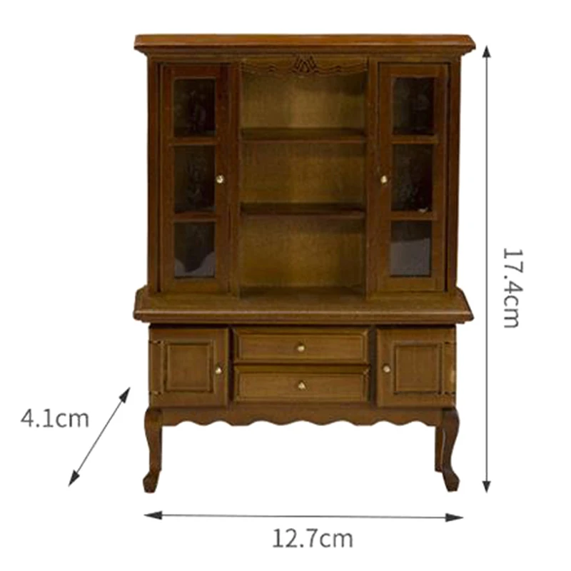 Миниатюрный деревянный китайский классический шкаф-купе, Мини-шкаф для спальни, наборы мебели для дома и жизни в масштабе 1/12 Кукольный домик