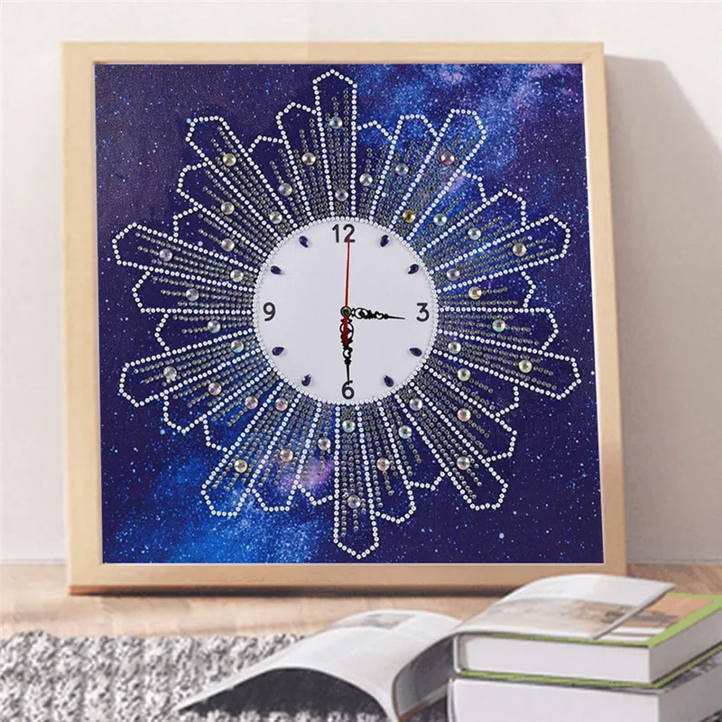 3D Алмазная Вышивка специальной формы Настенные часы DIY Частичная Алмазная Живопись Вышивка крестом Цветочные Часы Со Стразами Подарки