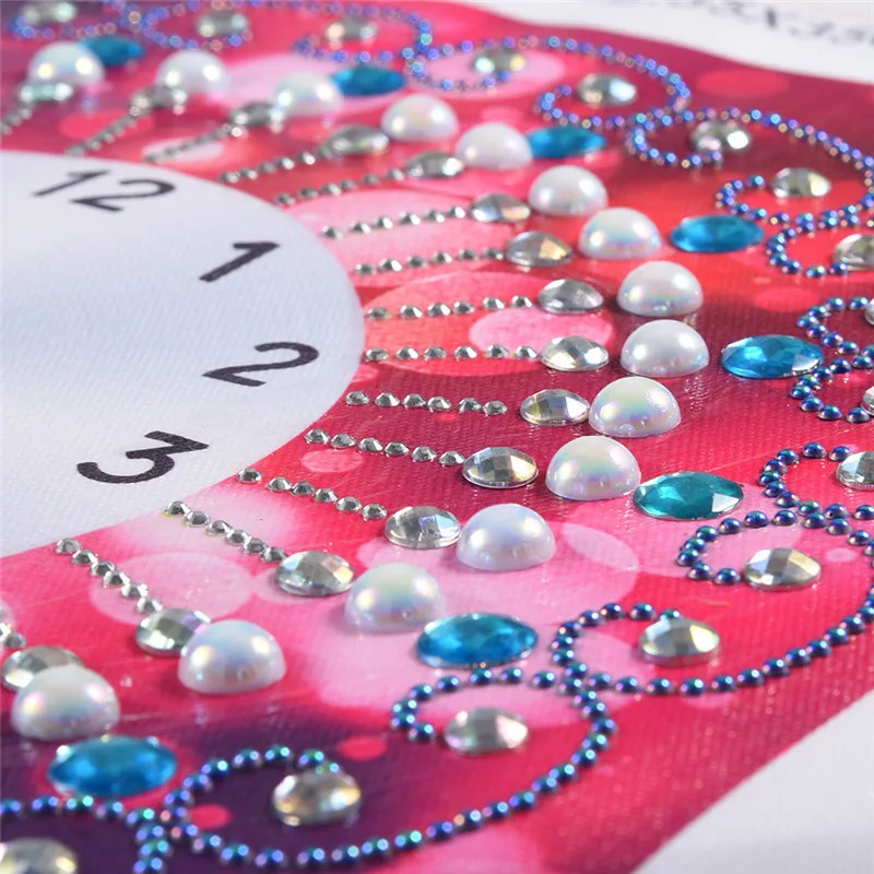 3D Алмазная Вышивка специальной формы Настенные часы DIY Частичная Алмазная Живопись Вышивка крестом Цветочные Часы Со Стразами Подарки