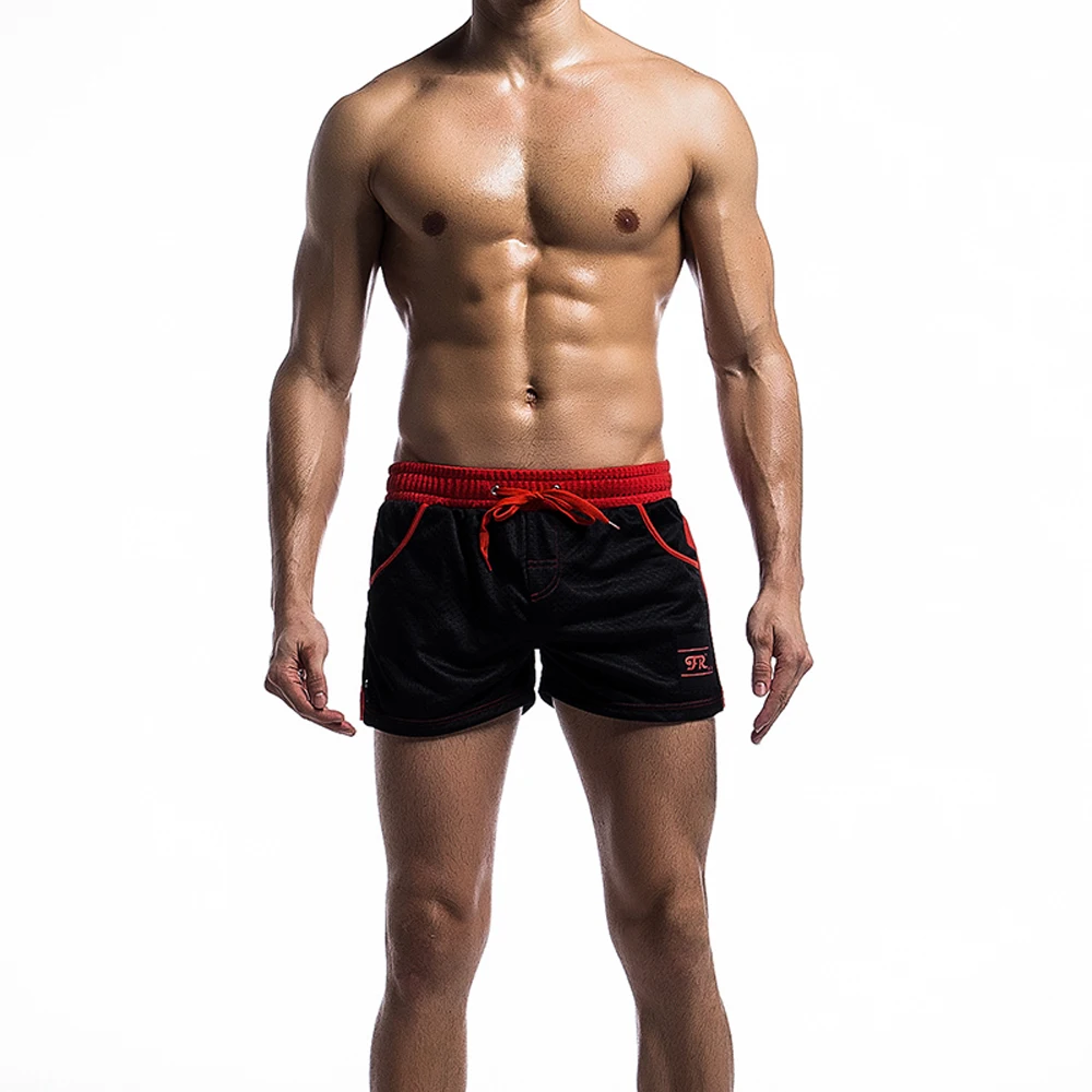 Мужские шорты для фитнеса и бодибилдинга, мужские летние тренировки в тренажерных залах, мужские сетчатые Дышащие быстросохнущие пляжные короткие штаны для бега трусцой