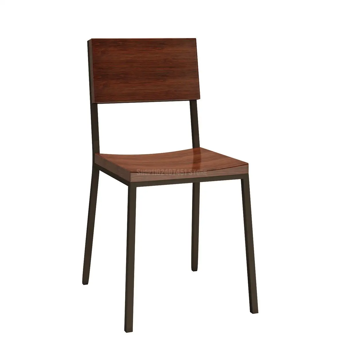 Американская Промышленная Ветрозащитная Железная спинка из массива дерева, стул для кафе для отдыха, обеденный стул для молочного чая, простой стул для ресторана 1120