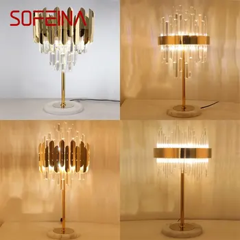 · Настольные лампы SOFEINA Crystal, роскошная светодиодная настольная лампа в постмодернистском стиле, декоративная для домашнего прикроватного столика