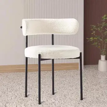 Белые Обеденные стулья для экономии места, Металлические Ножки, Мягкие Модные обеденные стулья для отдыха, Дешевая мебель для дома Silla
