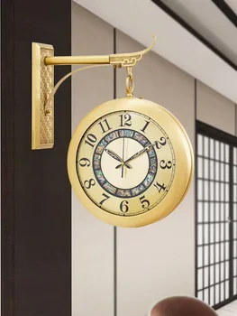 Бесплатная доставка, легкие роскошные латунные часы, современная мода, бытовые настенные часы, простые аксессуары для часов