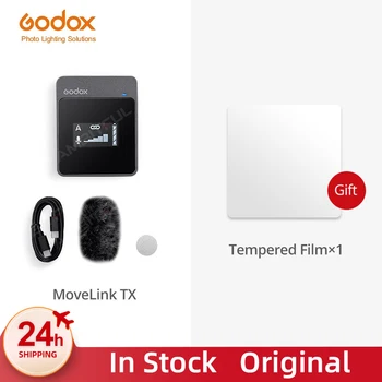 Беспроводной Петличный микрофон Godox MoveLink TX RX 2,4 ГГц для зеркальных камер, Видеокамер, смартфонов и планшетов для YouTube