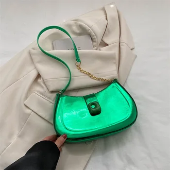 Брендовая дизайнерская женская сумка через плечо из искусственной лакированной кожи, модная сумка через плечо, маленькая сумка-хобос, тренд 2023 года