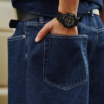 Винтажные джинсовые шорты Мужские свободные прямые выстиранные джинсовые шорты мужские плюс размер