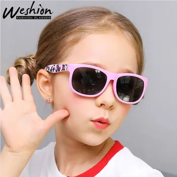 Детские Солнцезащитные очки с поляризованной силиконовой гибкой защитной оправой Модные Уличные Очки для мальчиков и девочек С чехлом UV400