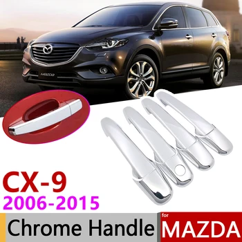 для Mazda CX-9 CX9 CX 9 2006 ~ 2015 Хромированная Дверная ручка Крышка Автомобильные Аксессуары Наклейки Отделка Набор из 4 дверей 2007 2009 2011 2013 2014