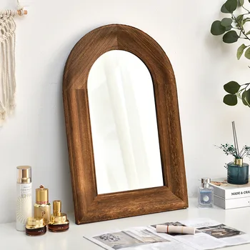Европейское креативное зеркало для ванной комнаты из массива дерева, украшение стен гостиной, крыльца, офиса