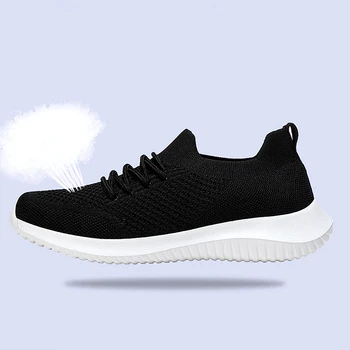 Женская повседневная обувь для ходьбы и бега, летние теннисные кроссовки для коррекции фигуры, комплексные виды спорта, Белые черные кроссовки для студенток