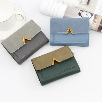 Женский кошелек Ретро V-образной формы, короткий кошелек, трендовый Маленький модный кошелек, портмоне, женская сумка для карт