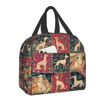Изолированные сумки для ланча Medieval Greyhound для женщин, термоохладитель для собак породы Уиппет Сайтхаунд, коробка для бенто, коробка для кемпинга, путешествия на открытом воздухе