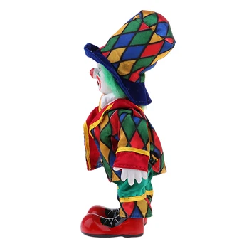 Интересный Арлекин, улыбающийся клоун, Стоящая фарфоровая кукла для домашнего декора