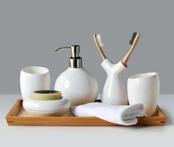 Керамические туалетные принадлежности в европейском стиле для ванной комнаты, туалетные принадлежности, пара чашек для полоскания рта