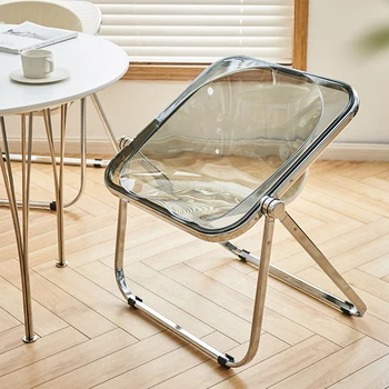Компактные обеденные стулья на открытом воздухе, прозрачные складные Уникальные обеденные стулья для рыбалки, отдыха, кафе-бар, кемпинговая мебель Sillas