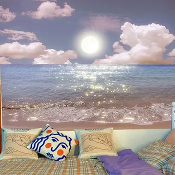 Красивые пейзажи и серия Лунных снов Макраме, настенный декор в стиле Каваи, гобелен, настенные росписи в стиле подростковой инди-спальни, Плакаты