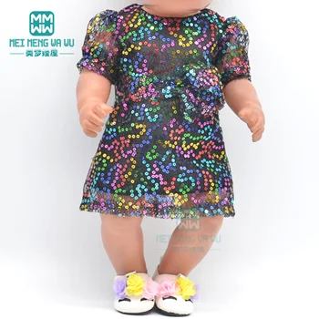 Кукольная одежда для 43-45 см, игрушка, аксессуары для новорожденных кукол, модная юбка трапециевидной формы с блестками, Рождественские подарки для детей