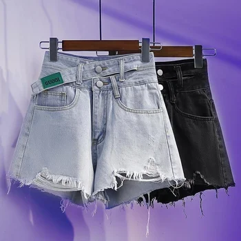 Летние женские шорты Harajuku Y2k For Woman, Корейские модные джинсы с высокой талией, Тонкие ультракороткие джинсовые шорты от Networks Для женщин