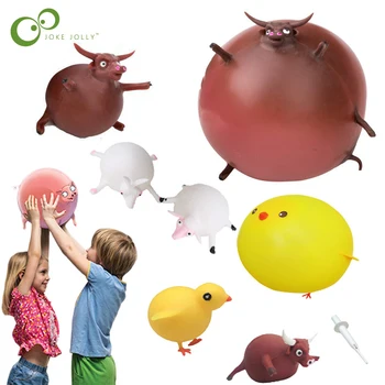 Милые надувные игрушки с животными, Надувной водяной шар, сжимающий шар, Пузырьковый шар, Облегчающий стресс, Детская игрушка, Новинка, подарок для вечеринки