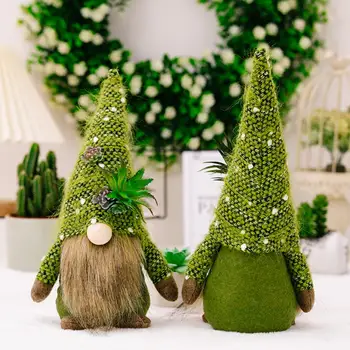 Моющаяся привлекательная зеленая сочная плюшевая игрушка Spring Gnomes, плюшевая кукла Gnome с тонкой текстурой, очень мягкие принадлежности для вечеринок