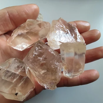Натуральный прозрачный кристалл кварца, Прозрачные объемные хрустальные камни, натуральные необработанные камни для украшения дома, украшения аквариума