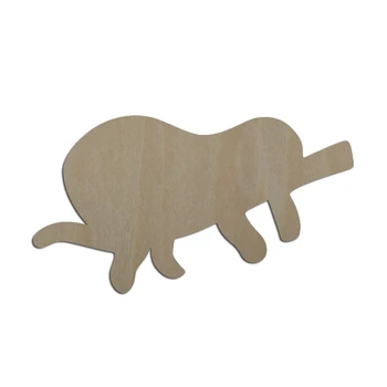 Незаконченный пустой деревянный вырез в виде милого ленивца в форме дикого животного для украшения поделок в стиле скрапбукинга
