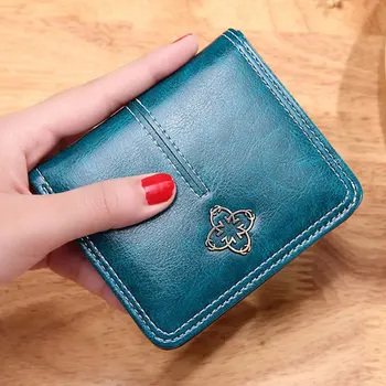 Новый кожаный женский кошелек с засовом, маленький и тонкий кошелек с карманом для монет, женские кошельки, держатели карт, кошельки роскошных брендов, дизайнерский кошелек